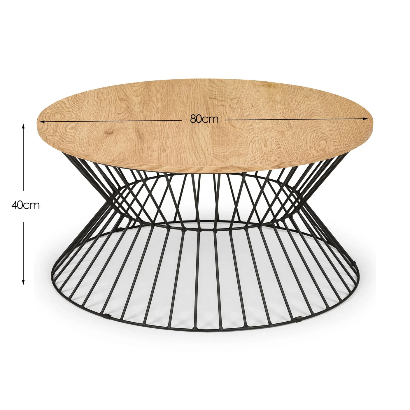 Jersey Round Wire Coffee Table - Light Brown - JER003