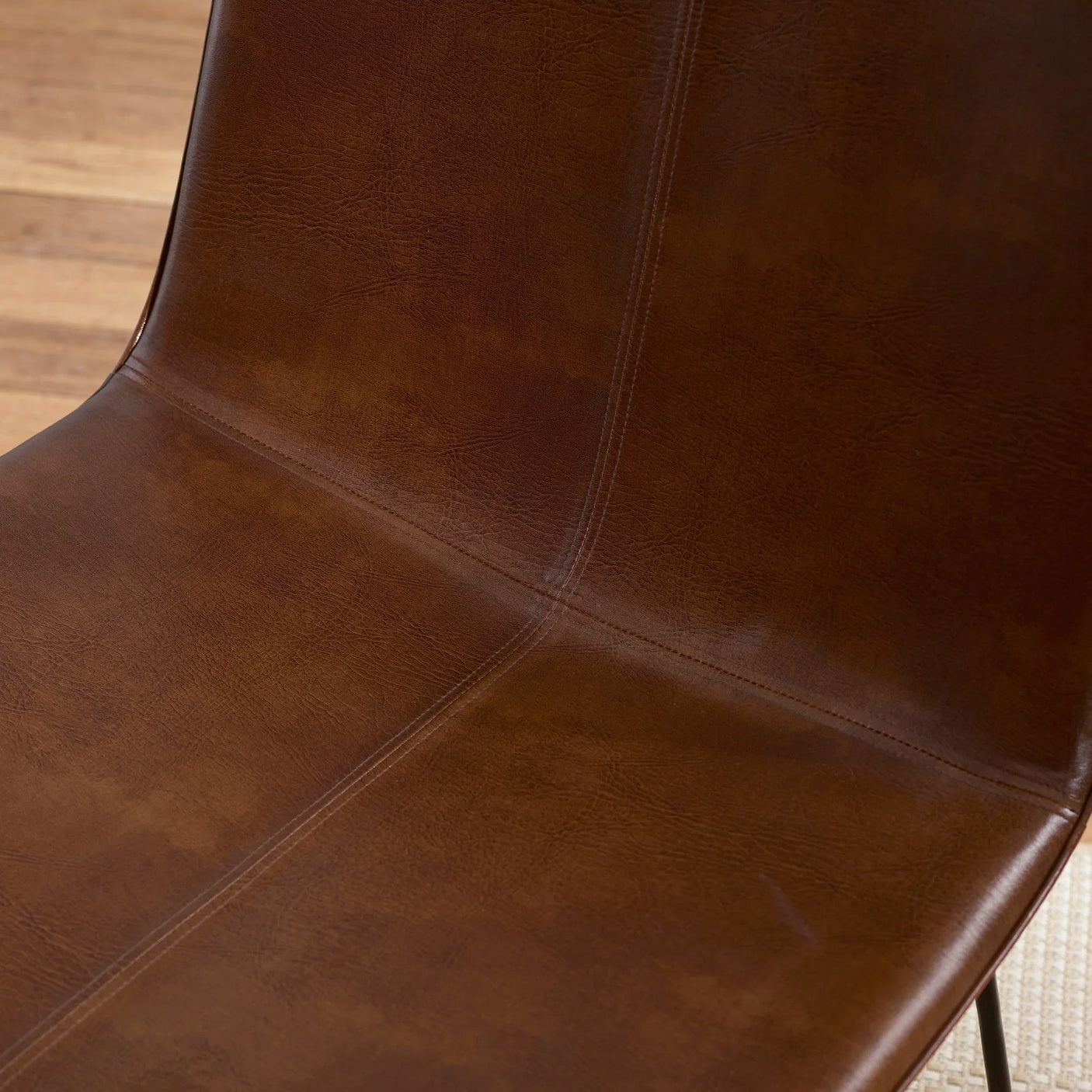 Joren PU Leather Accent Chair - Brown - Brown - JOR002