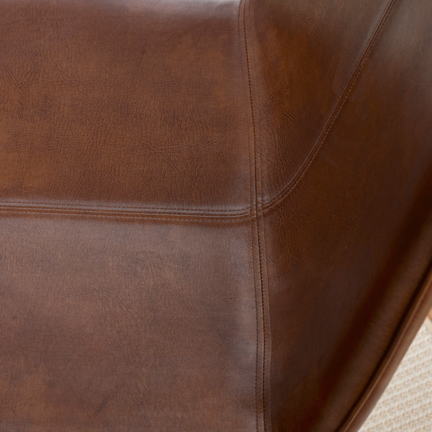 Joren PU Leather Accent Chair - Brown - Brown - JOR002