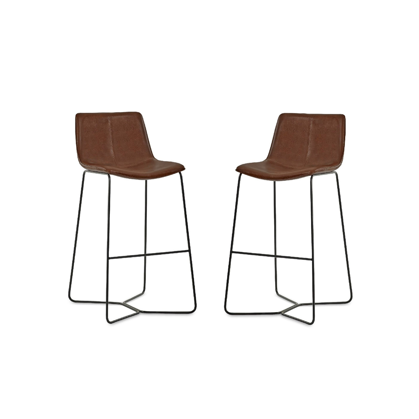 Set of 2 Joren Bar Stools - Brown - JOR103