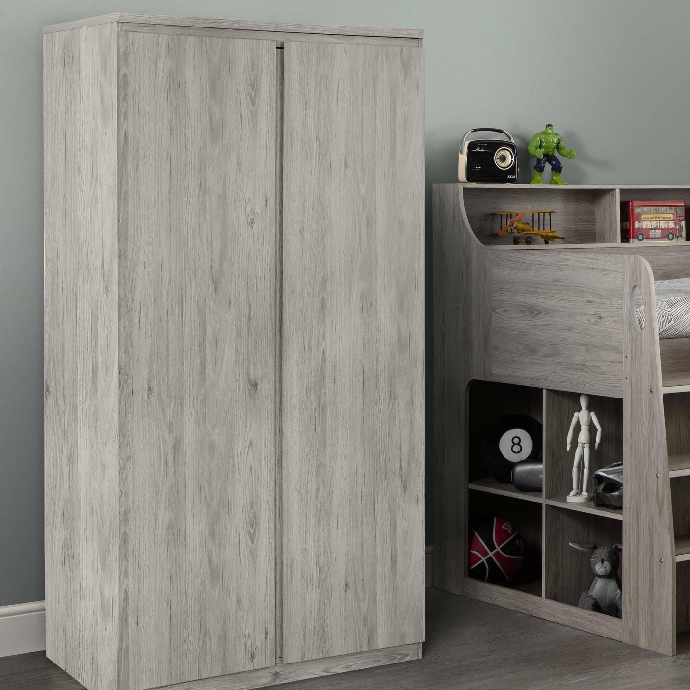 Jupiter 2 Door Wardrobe - Grey - JUP306