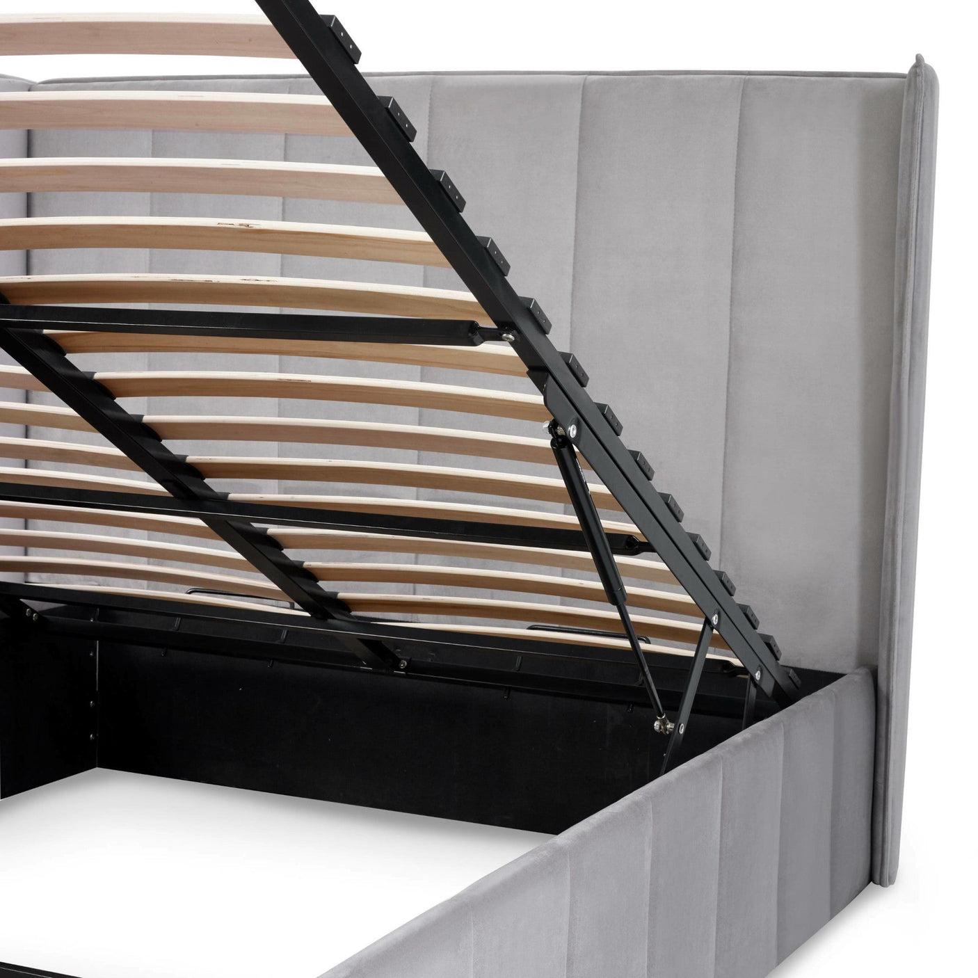 Katie Ottoman Storage Bed - Grey / 135cm - KAT301