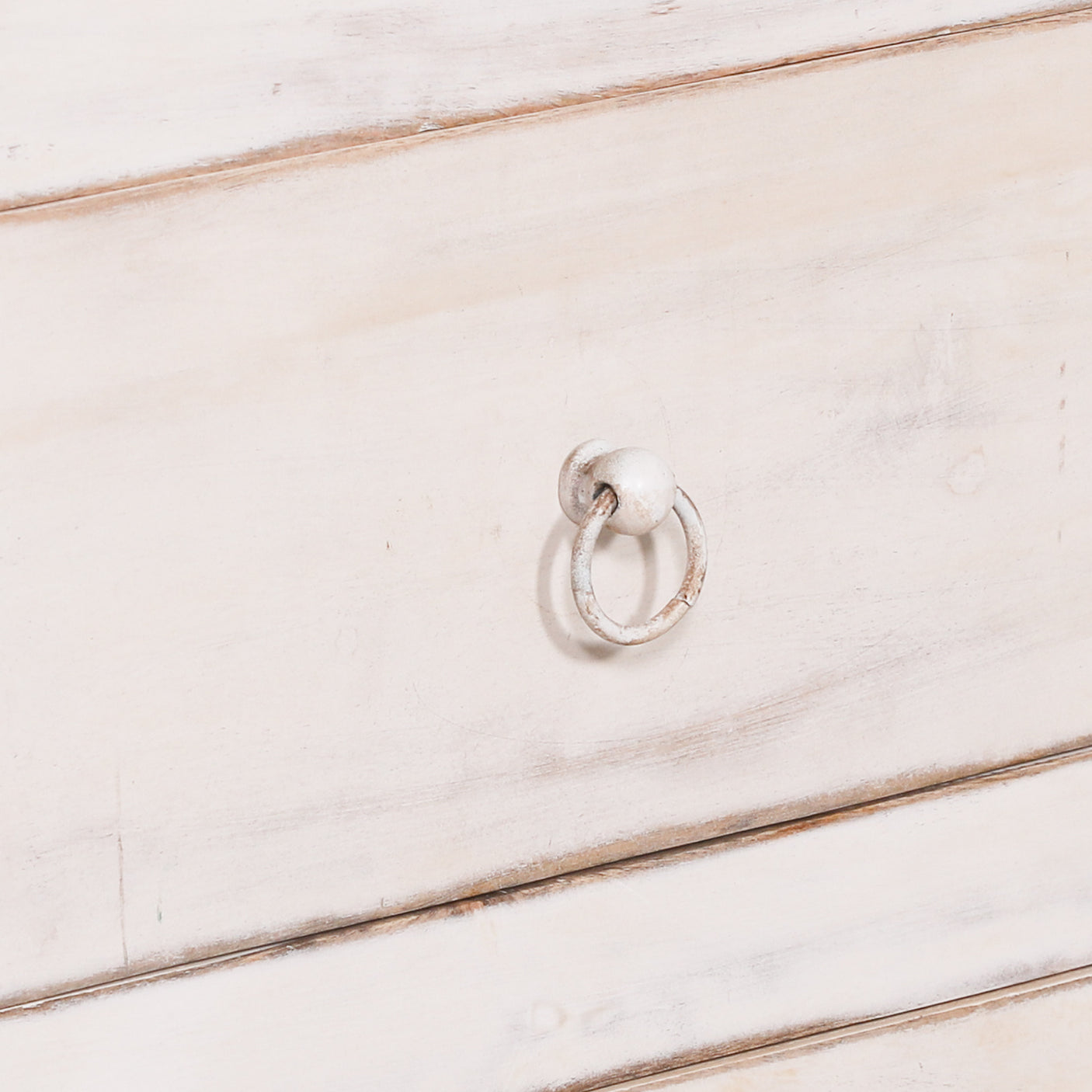 White Distressed Oriental Sideboard