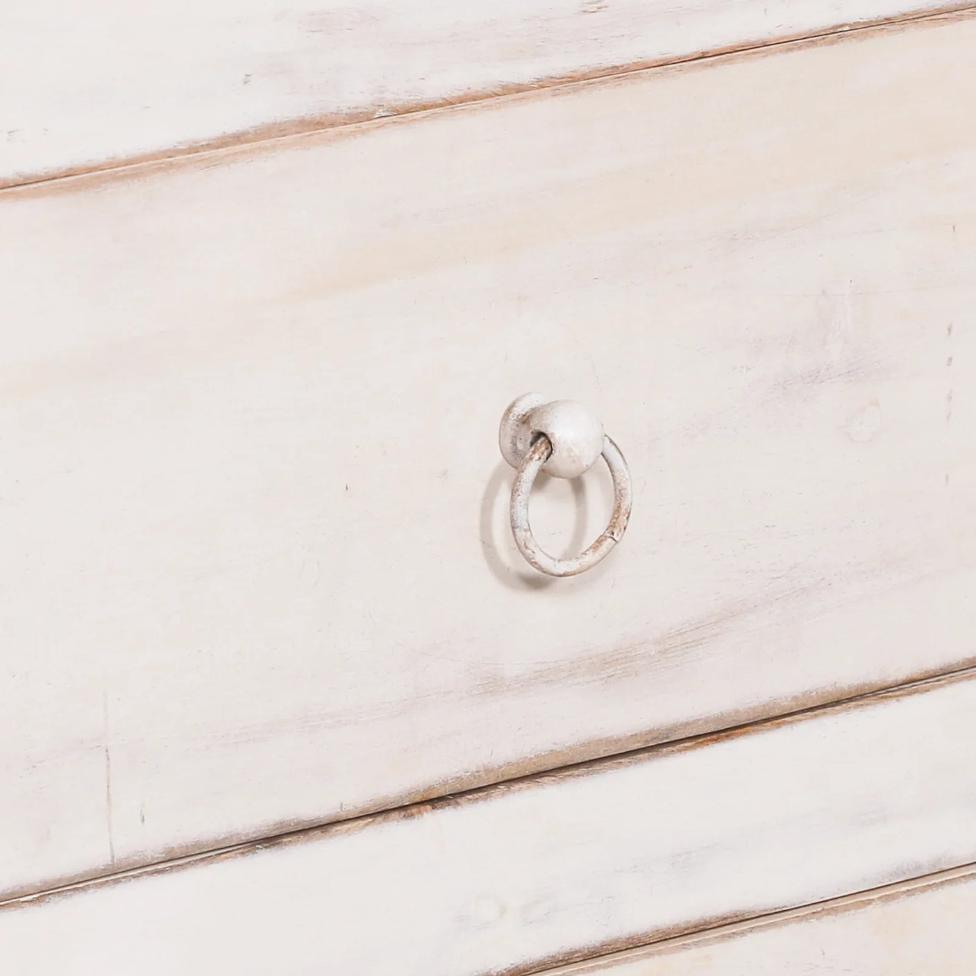 White Distressed Oriental Sideboard