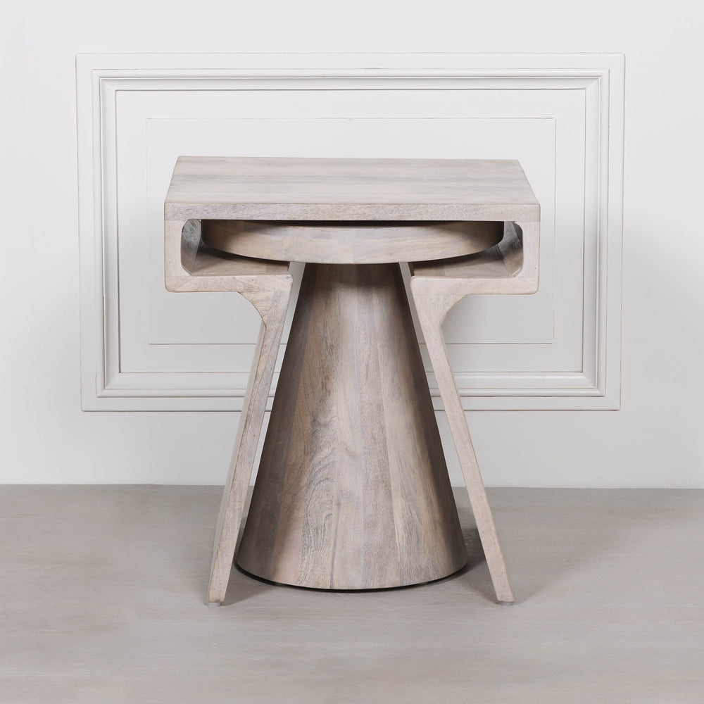 Blanchie Wooden Nesting Side Occasional Table