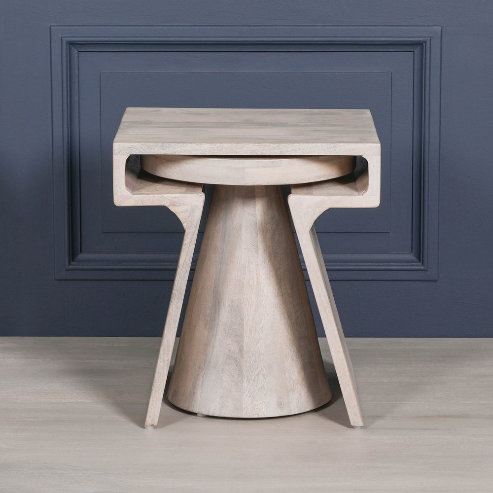Blanchie Wooden Nesting Side Occasional Table