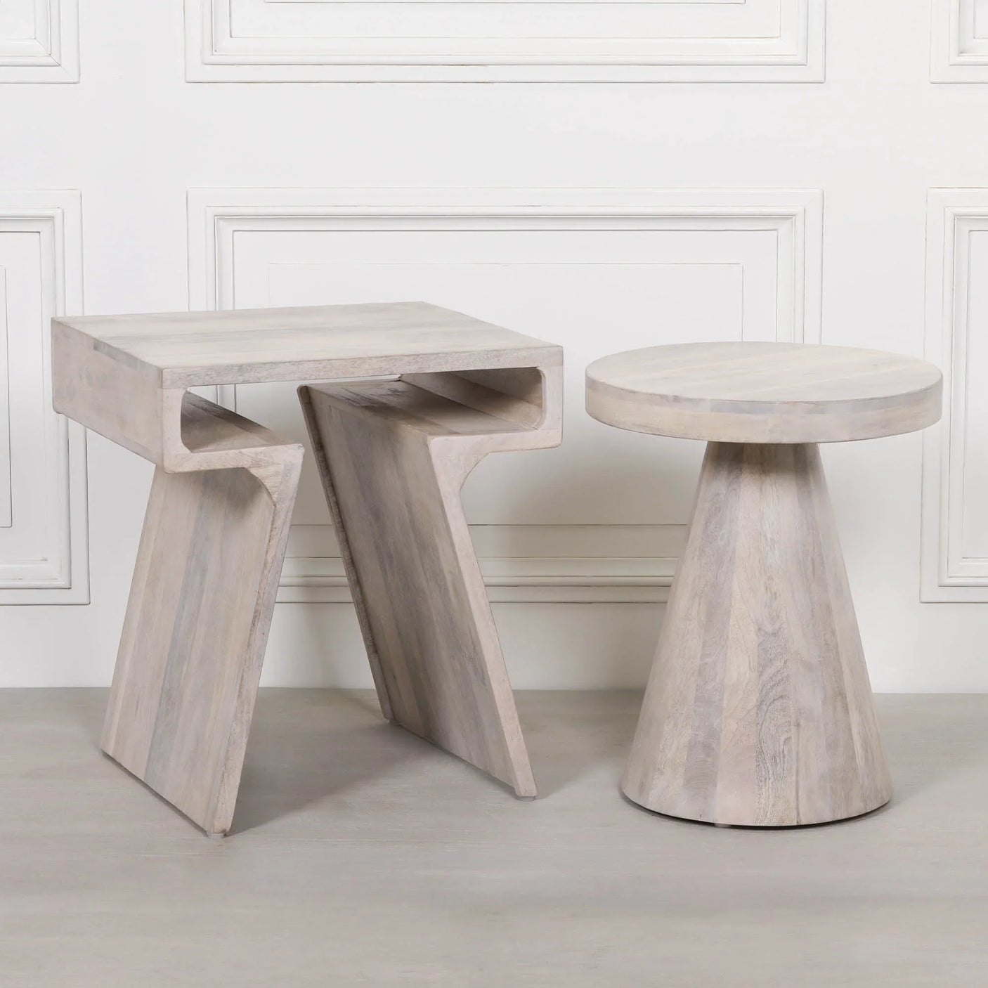 Blanchie Wooden Nesting Side Occasional Table