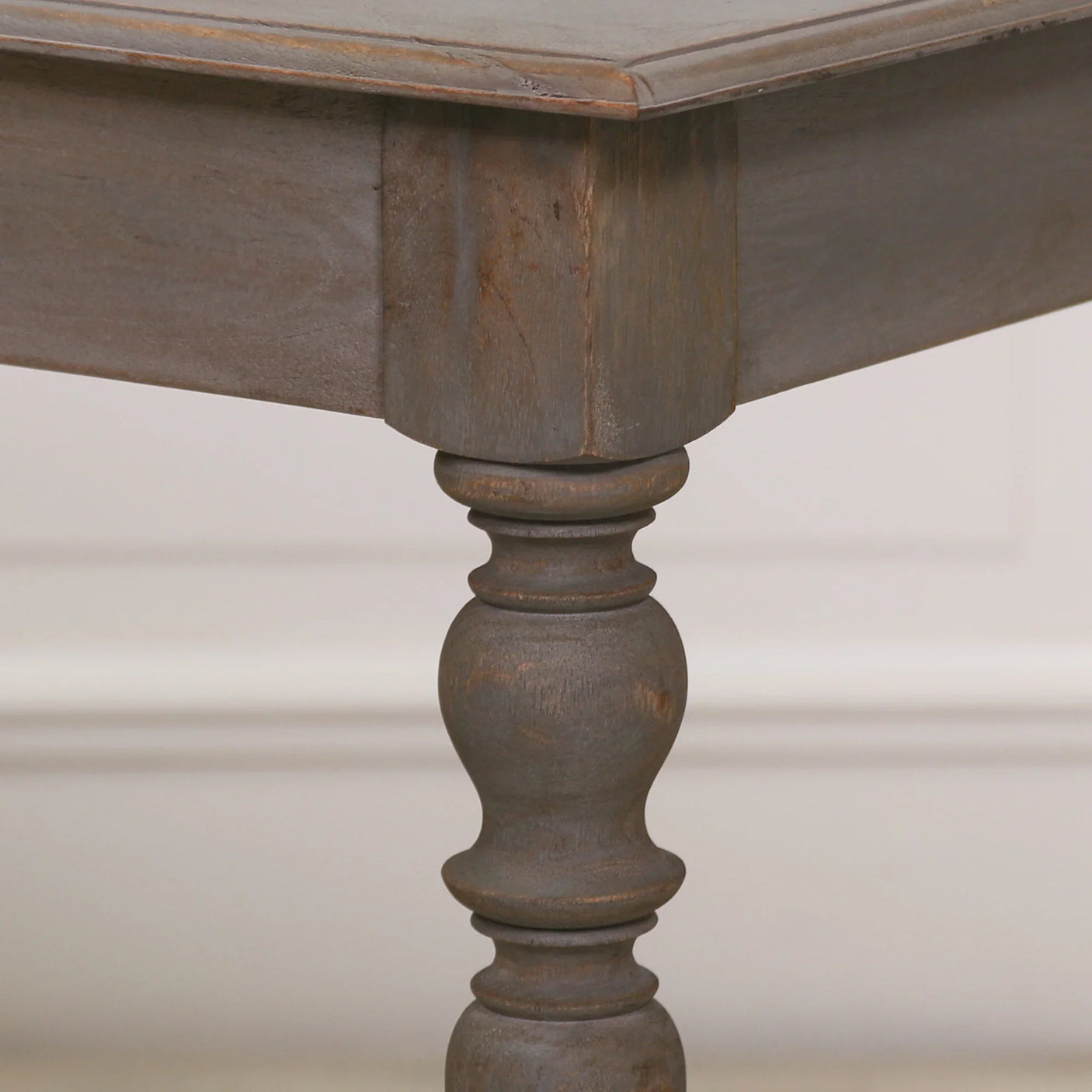 Rustic Wooden Column Leg Console