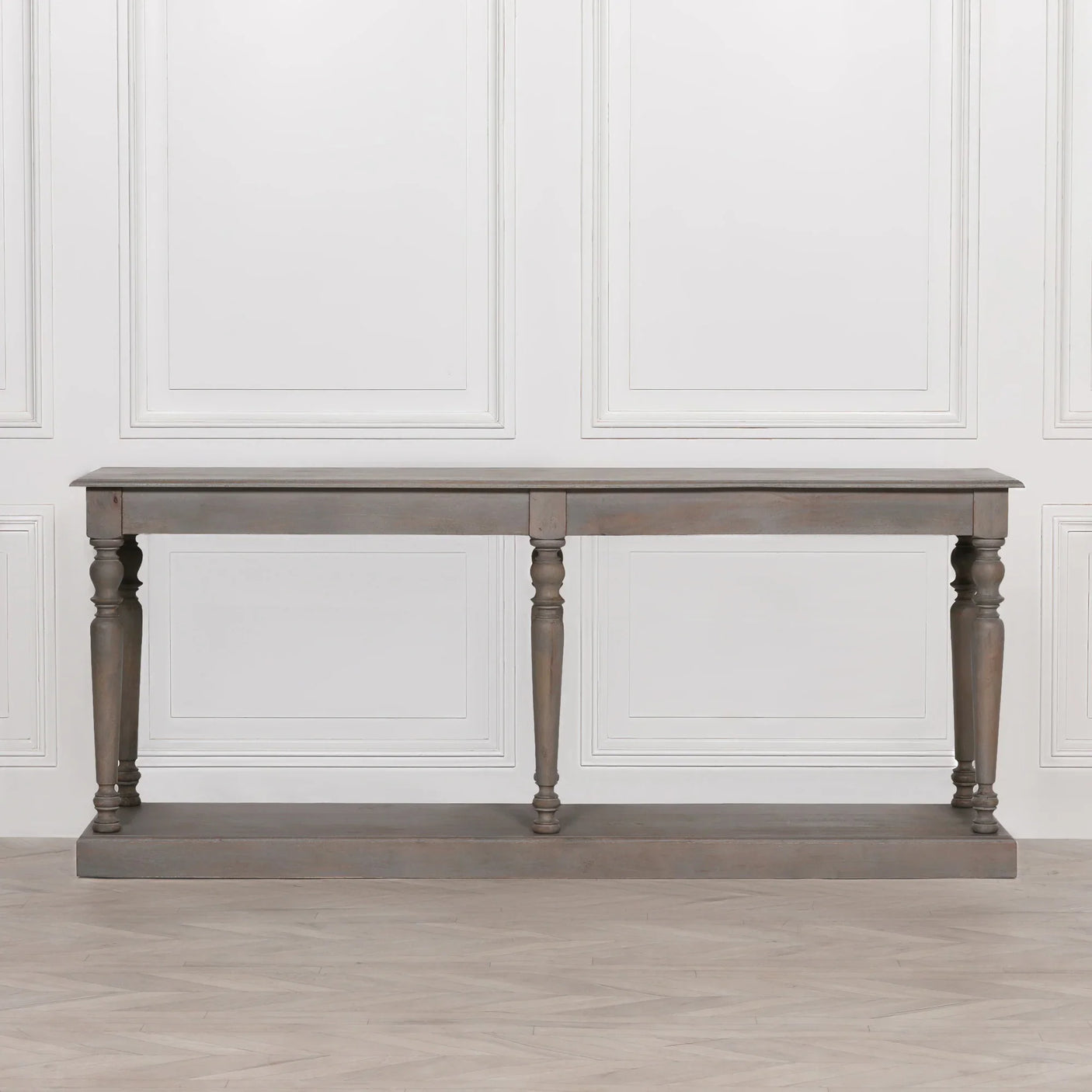 Rustic Wooden Column Leg Console