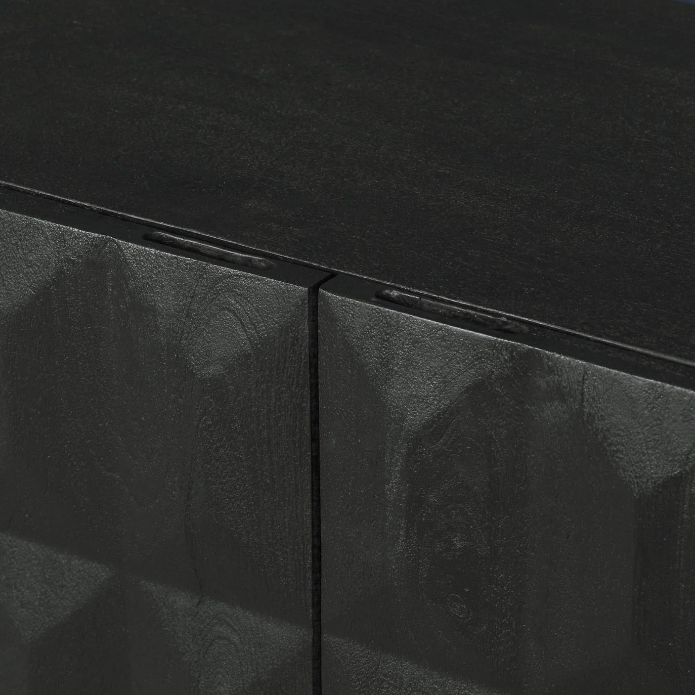 Black Wooden Diamond Pattern Sideboard