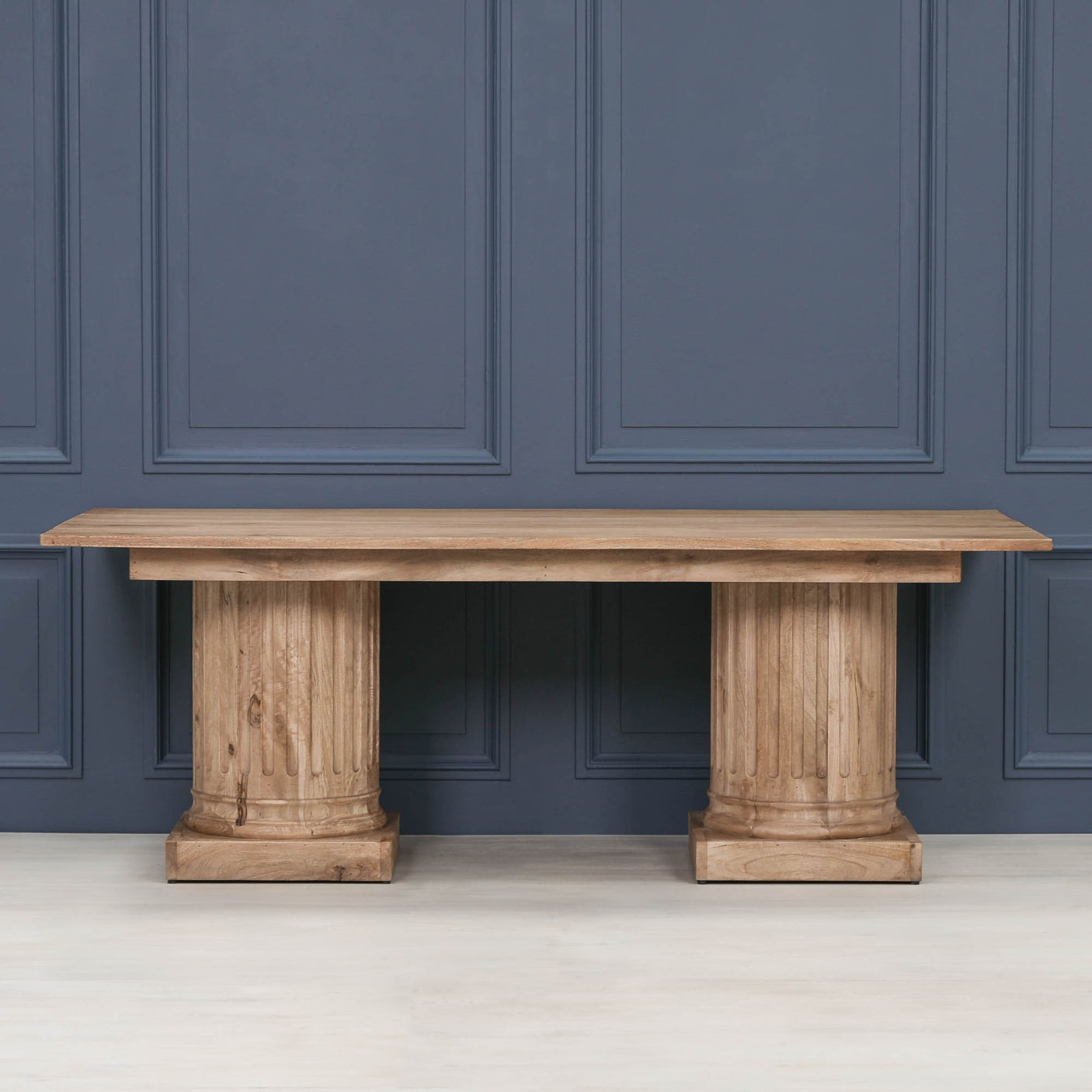 Wooden Column Rectangular Dining Table 220cm