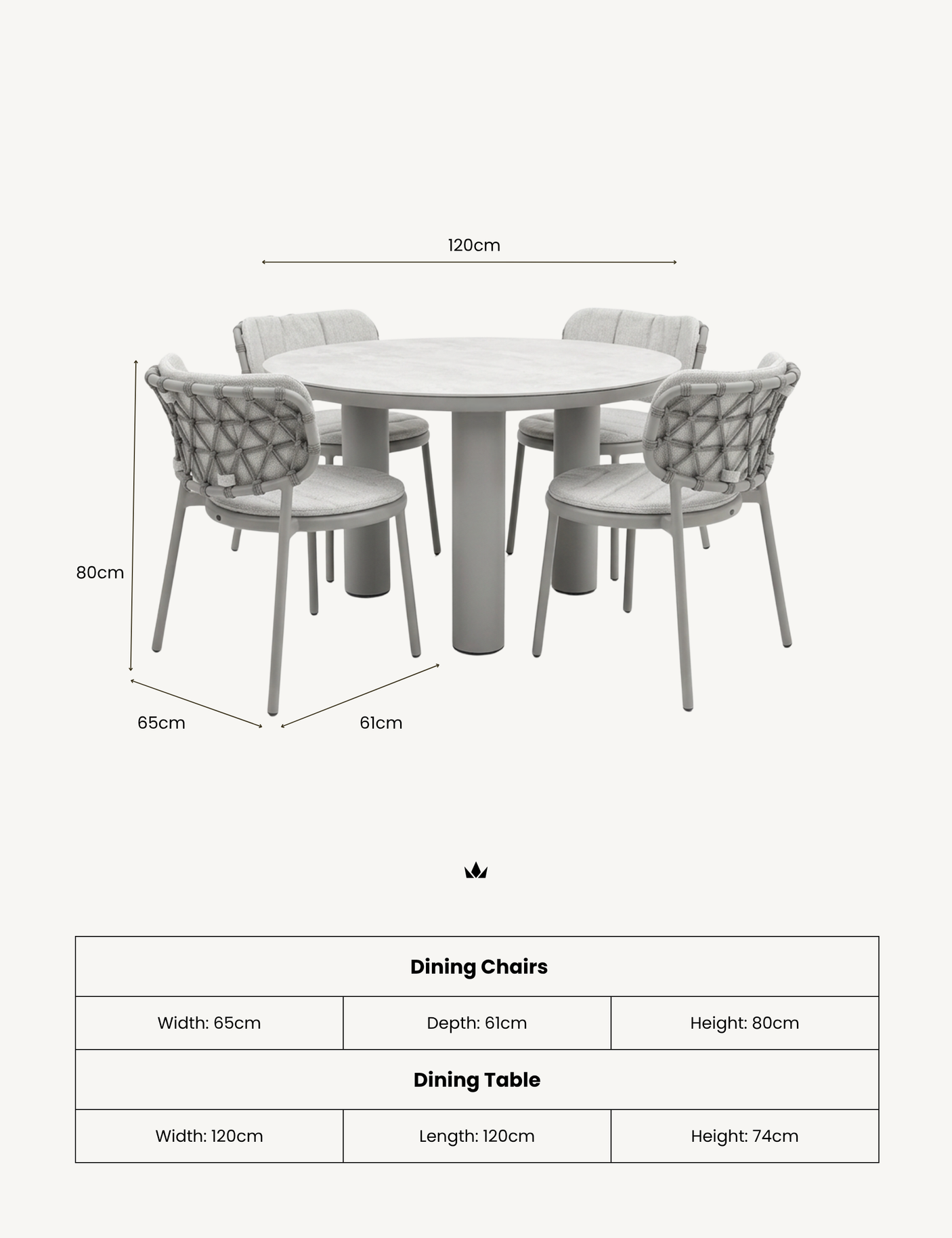 Image of KOKO 4-Seater Dining Table & Chairs