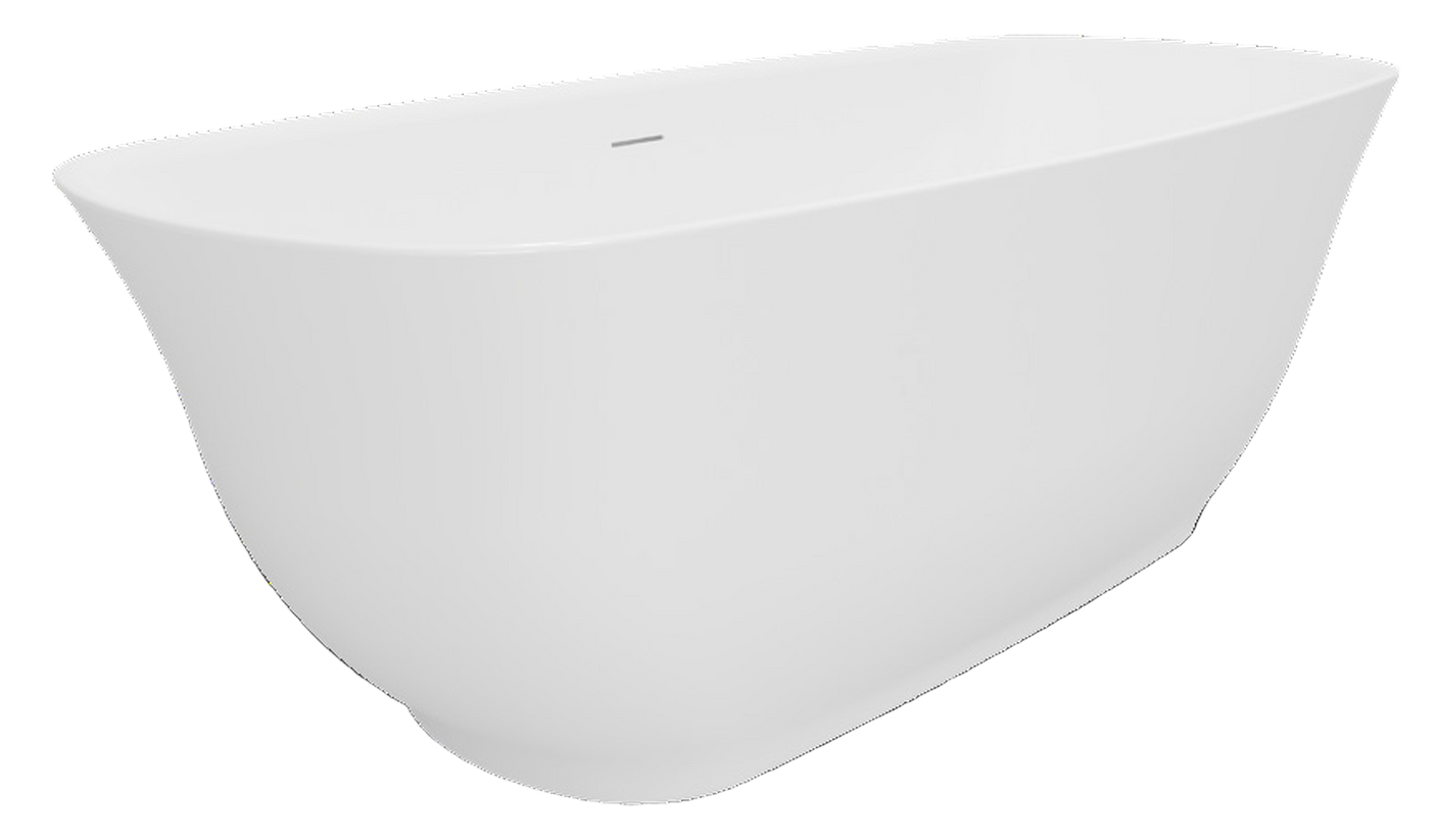 White freestanding bathtub on a black background