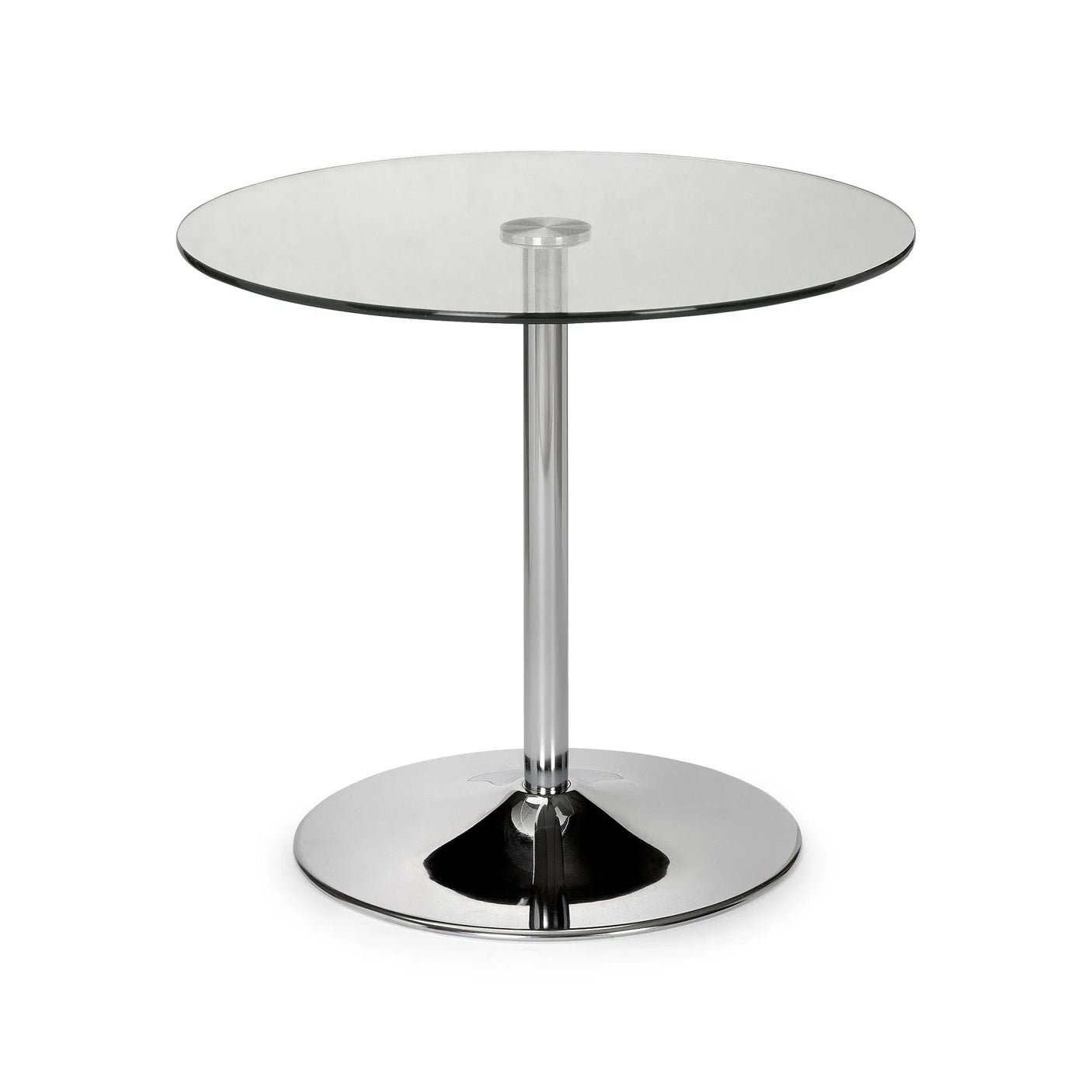 Kudos Chrome And Glass Pedestal Table - Silver - KUD001