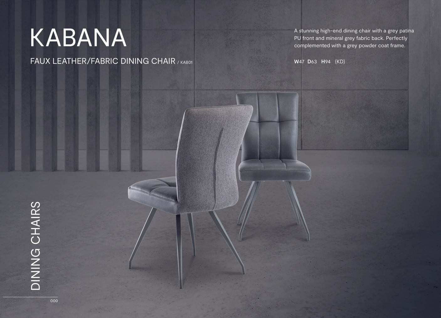 Stylish Grey Dining Chair with PU Fabric and Contemporary Design