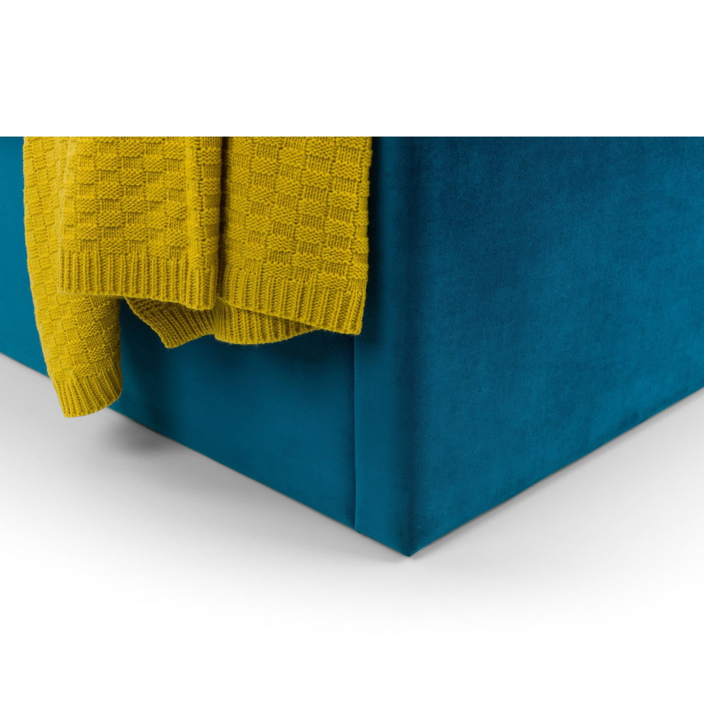 Langham Scalloped Headboard Ottoman Storage Bed - Grey / Superking - LAN006