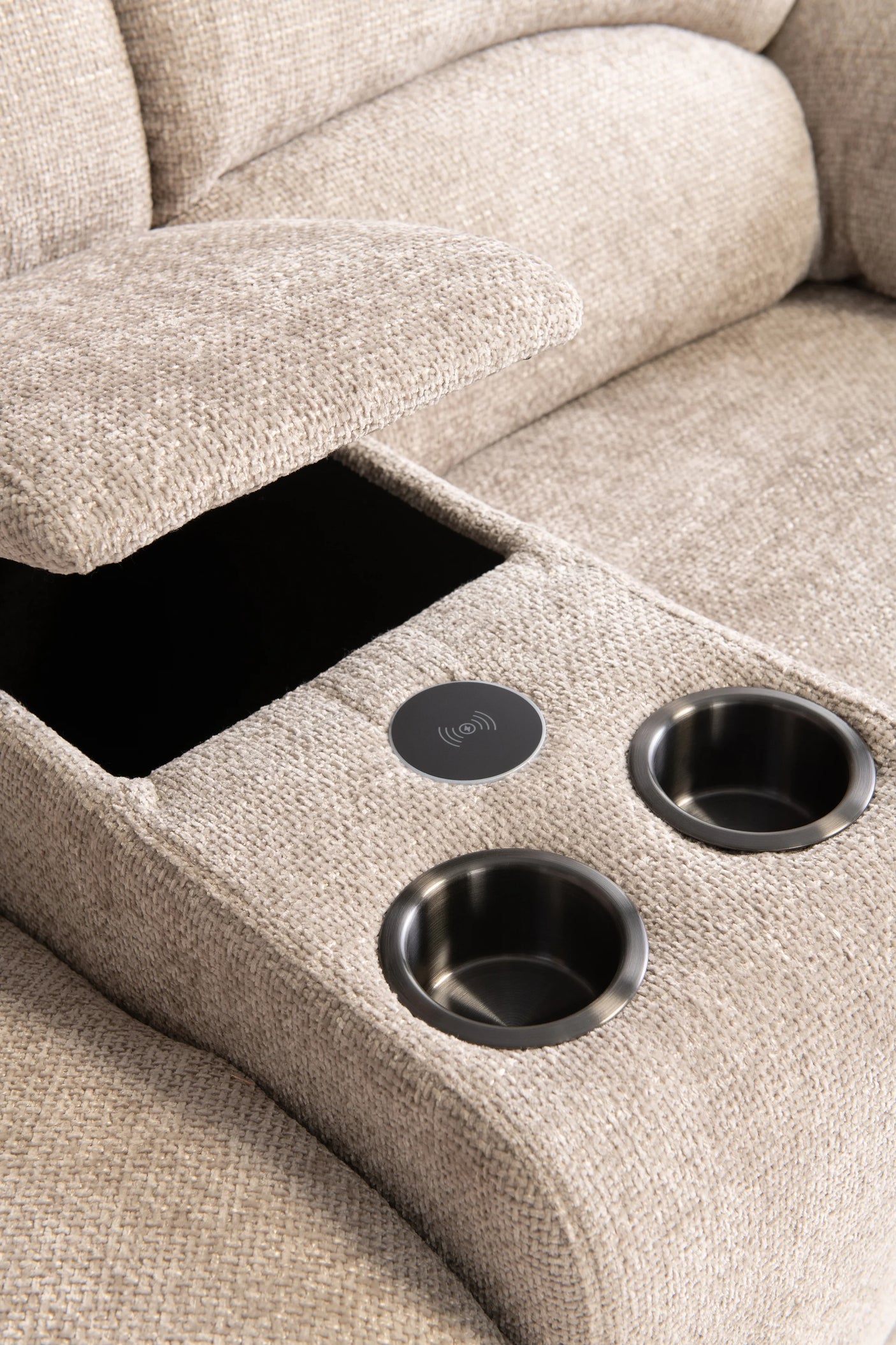 Layla Chanel Fabric Recliner Corner Sofa with USB