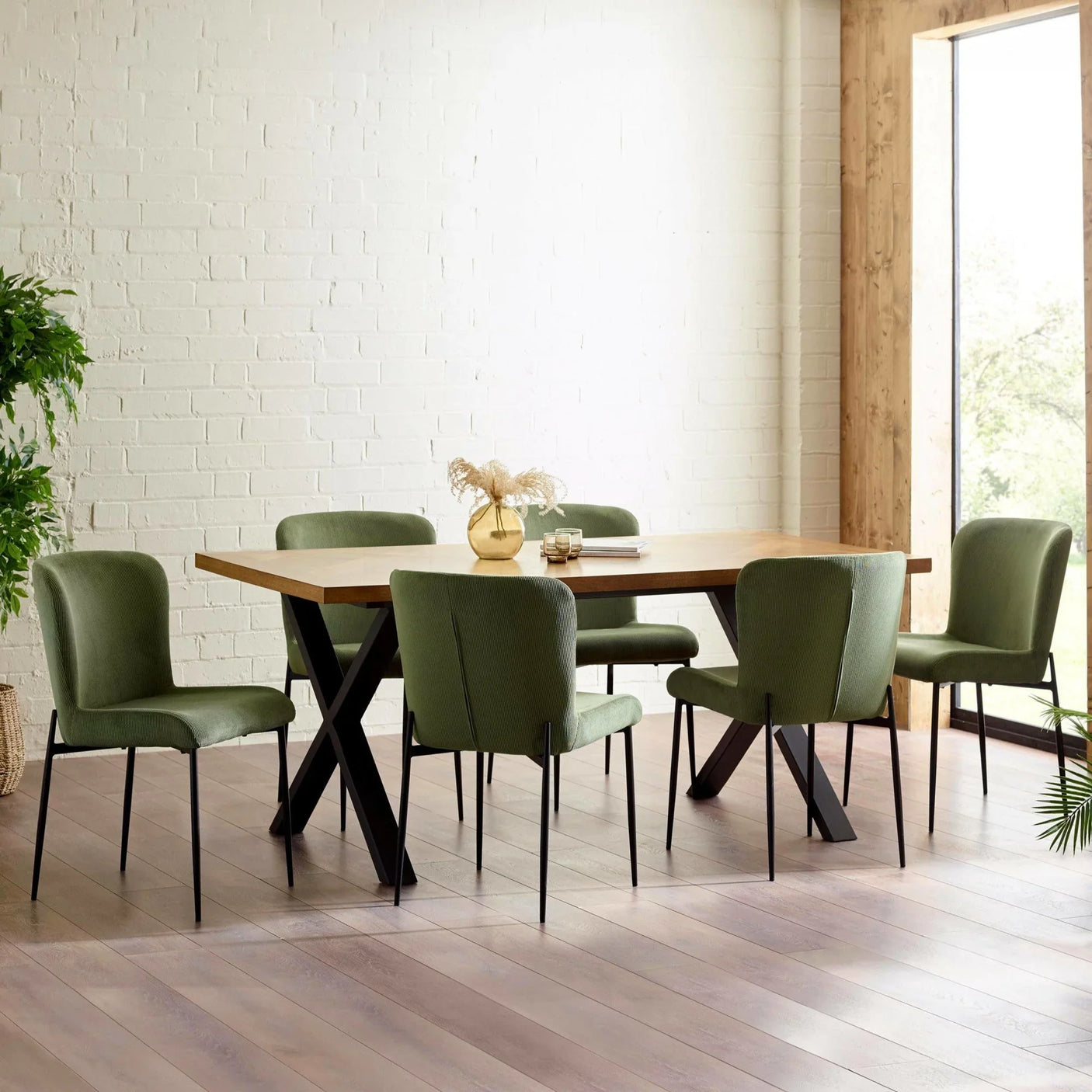 Leonie Dining Chair (Set of 2) - Green - LEO111