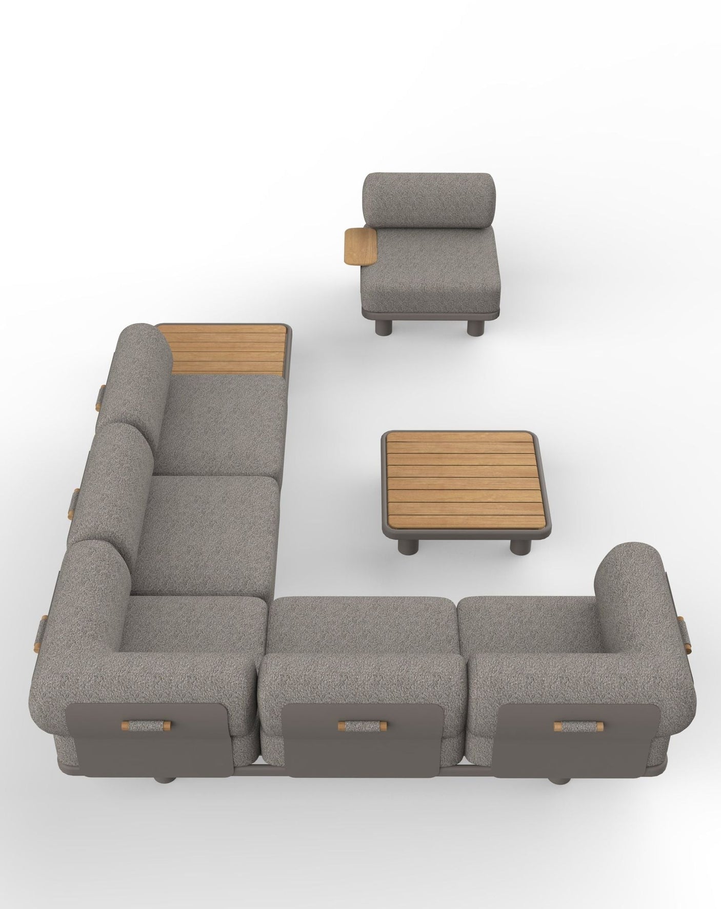 Image of LEOX Modular 5-Seater Corner Sofa Set with Coffee Table