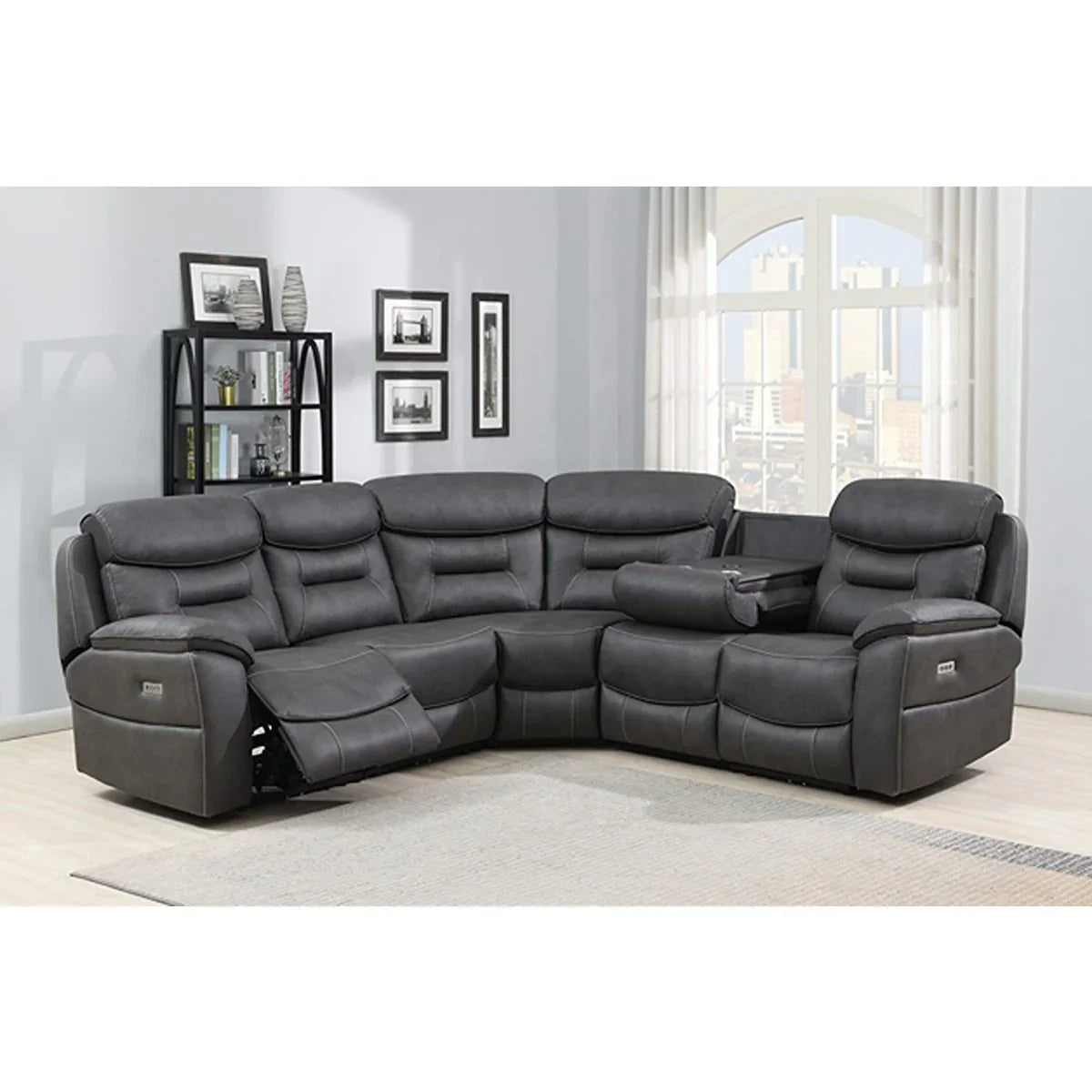 Leroy Corner W/ Drop Down Tray & Wireless Charger