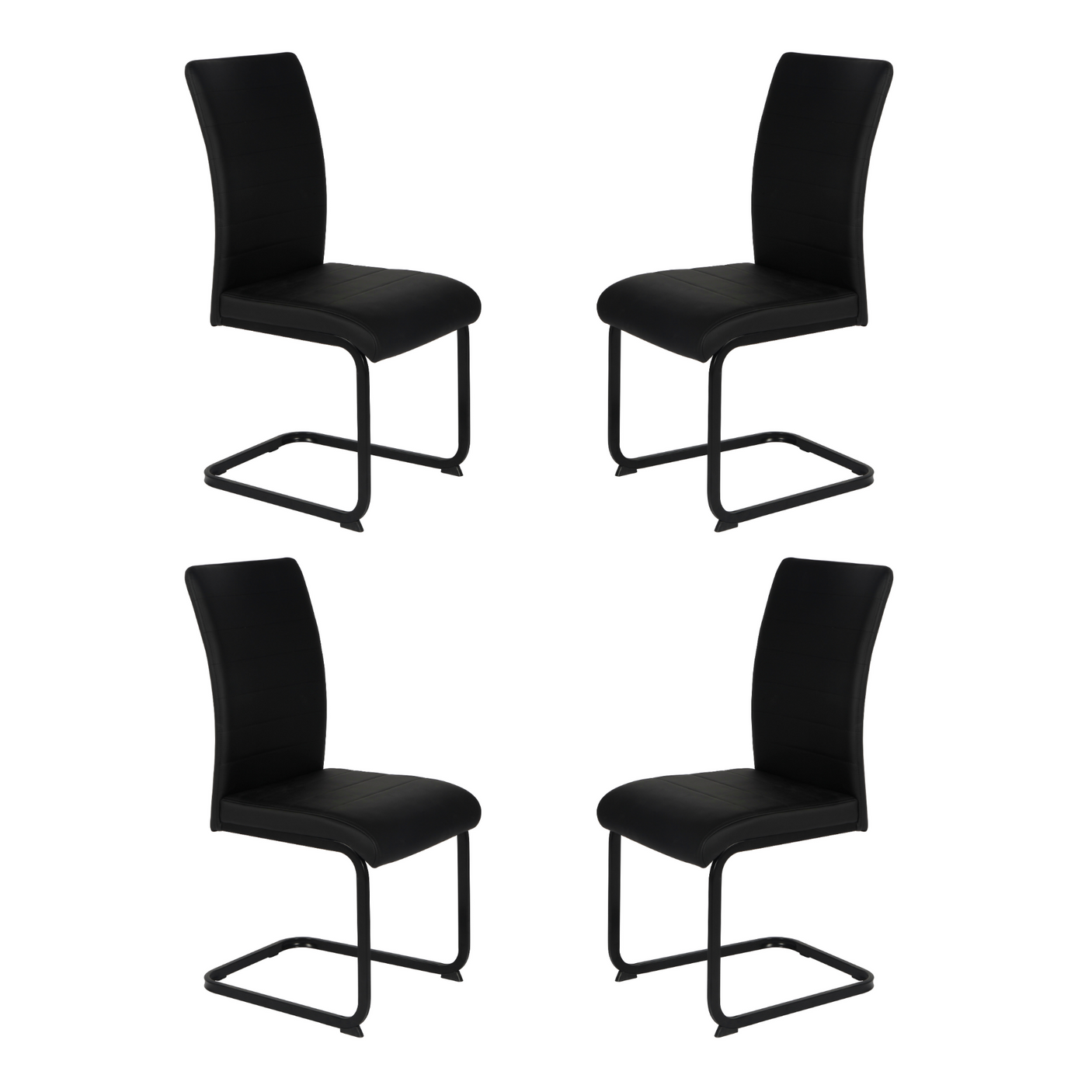 Liana Black PU Chair - black legs