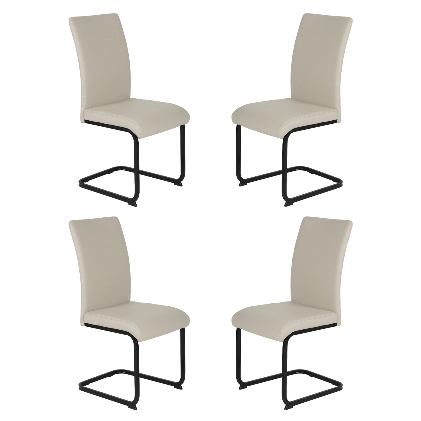 Liana Taupe PU Chair - black legs