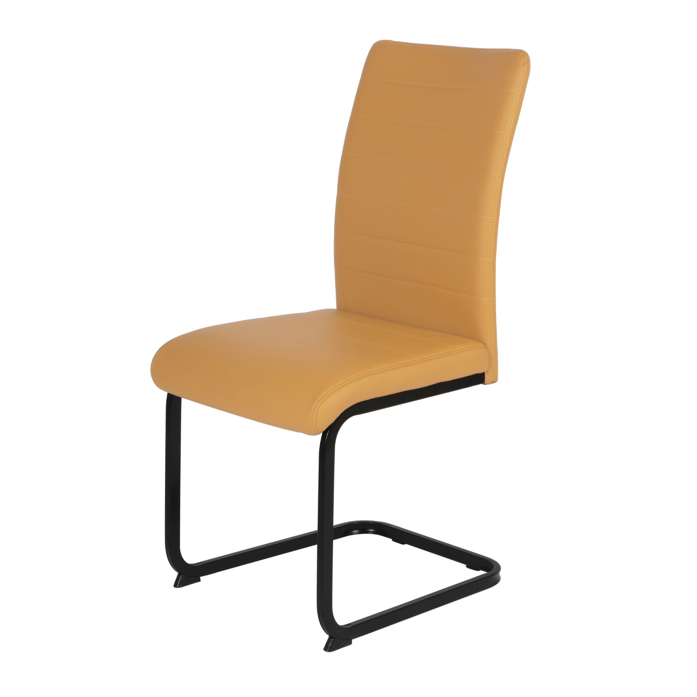 Liana Yellow PU Chair - black legs