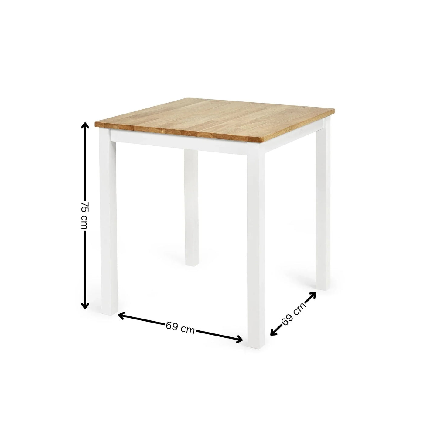 Linwood Square Dining Table - White and Light Brown - LIN005
