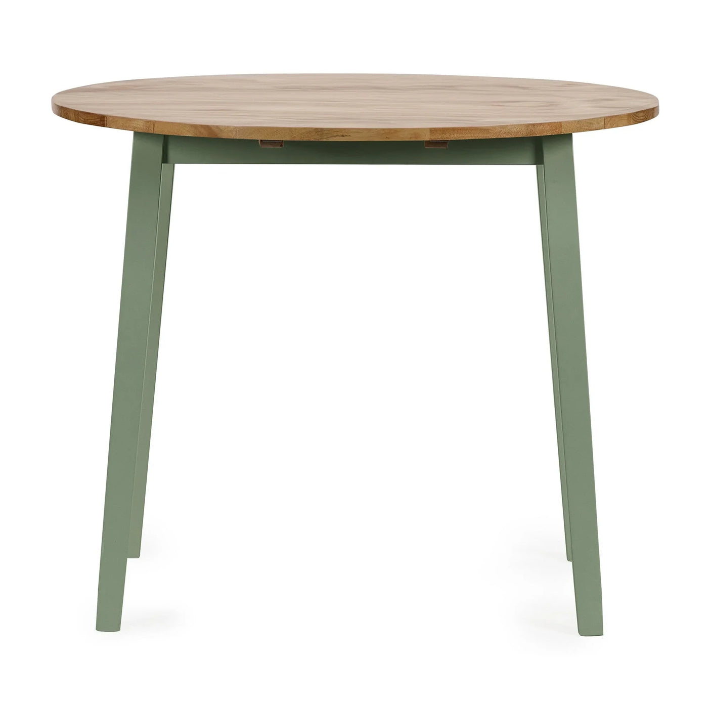 Linwood Round Drop Leaf Table - White and Light Brown - LIN004