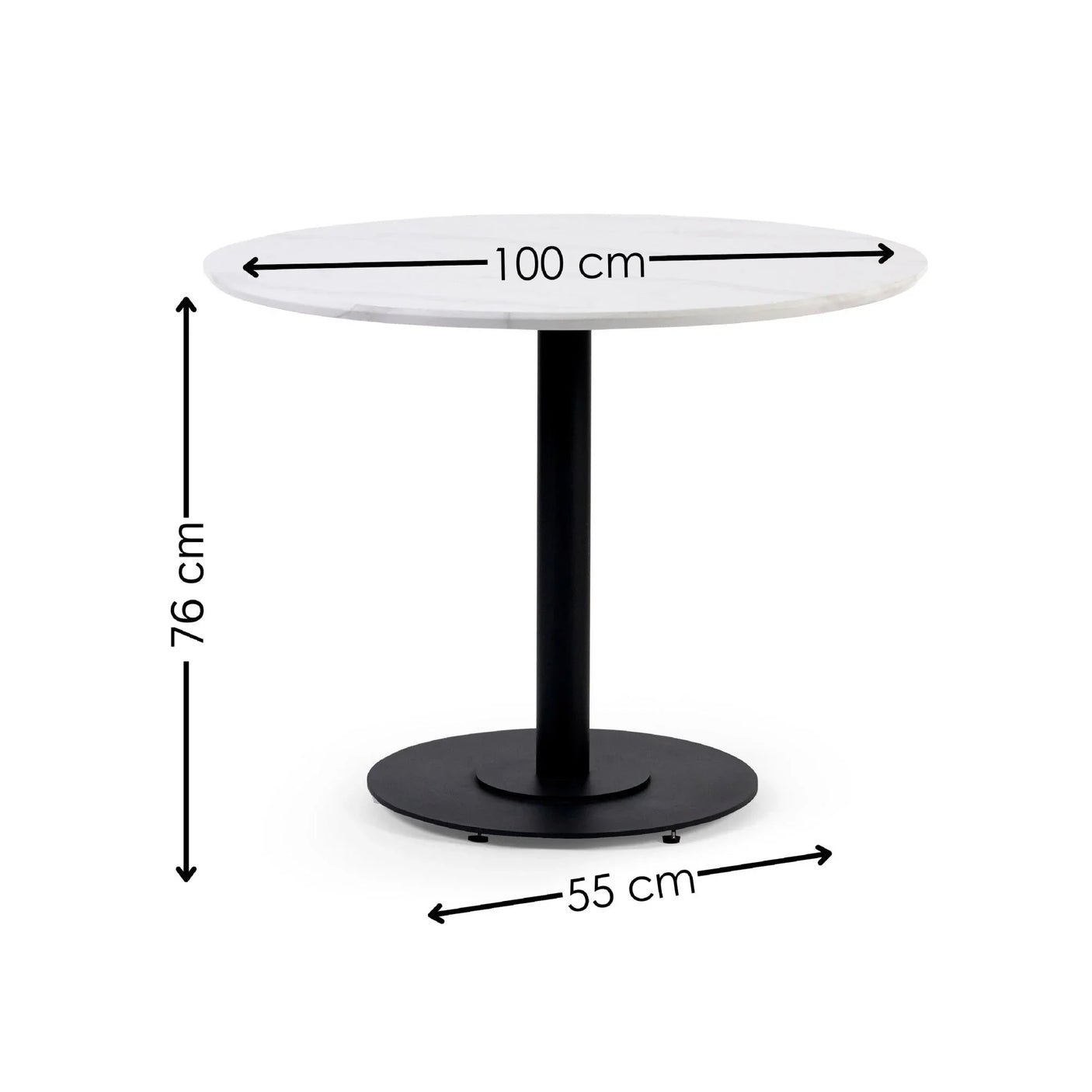 Luca Round Table - Black / 80cm - LUC302