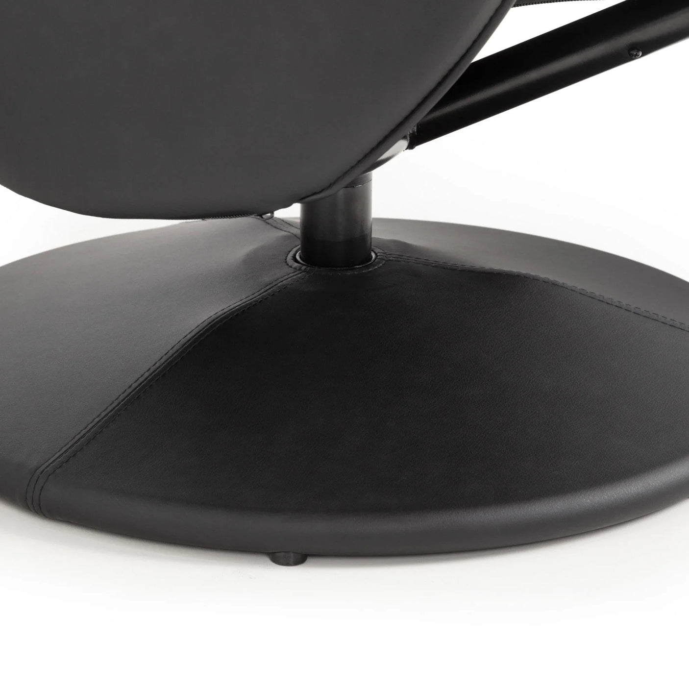 Lugano Recliner And Stool With Covered Base - Black - LUG001