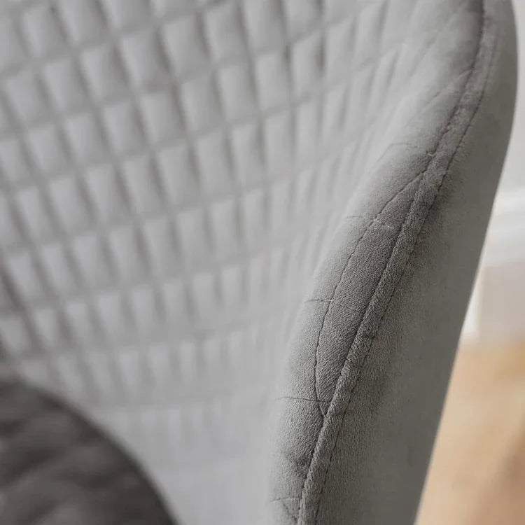 Luxe Office Chair In Grey Velvet