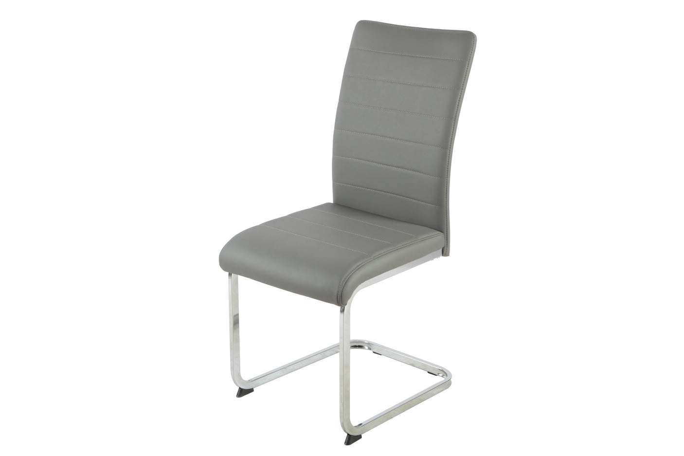 Liana Grey PU Chair - chrome legs