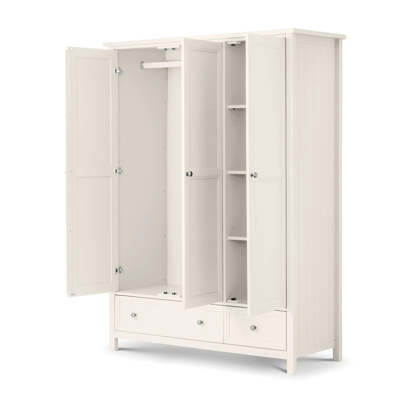 Maine 3 Door Combination Wardrobe - Black - MAI157