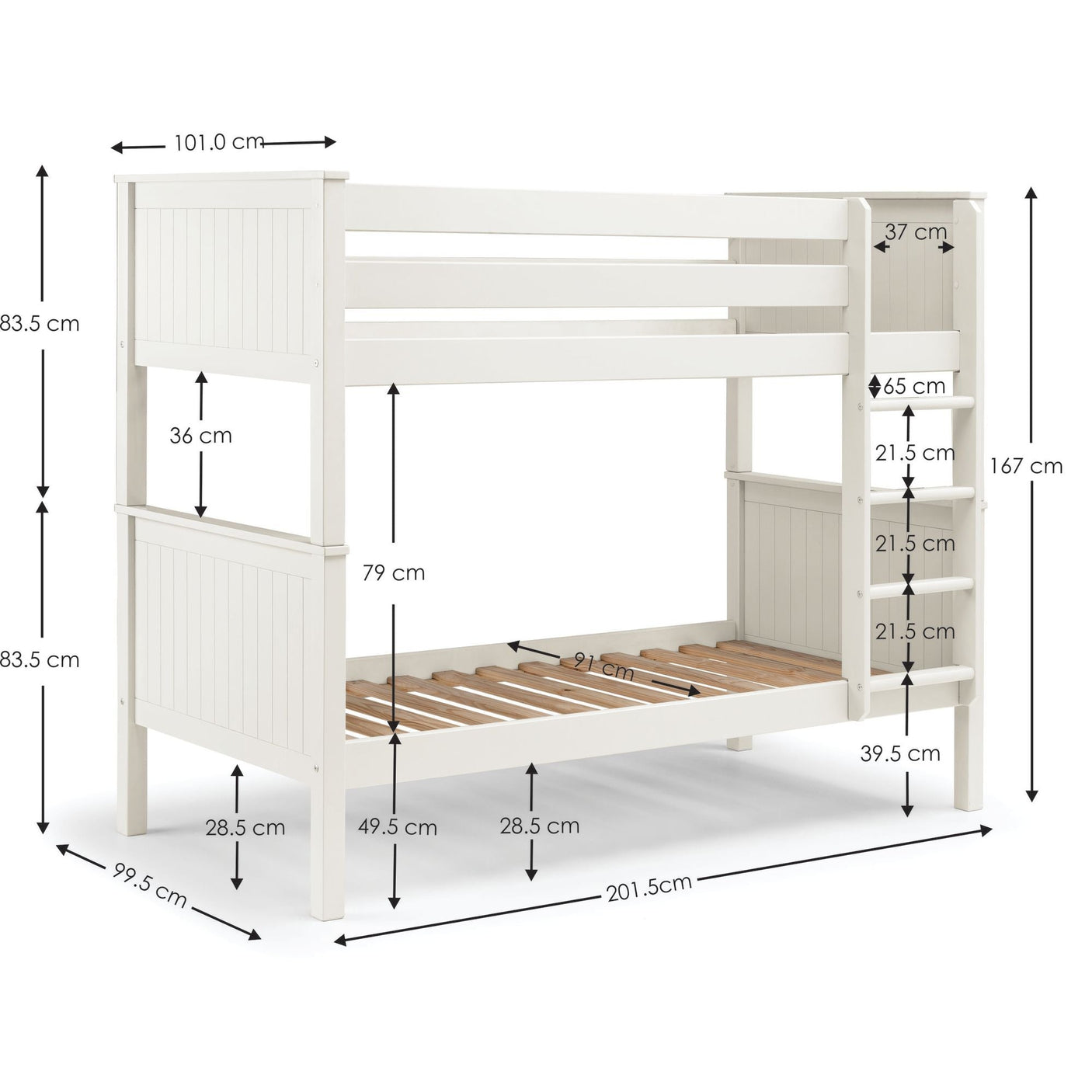 Maine Bunk Bed - Grey - MAI016