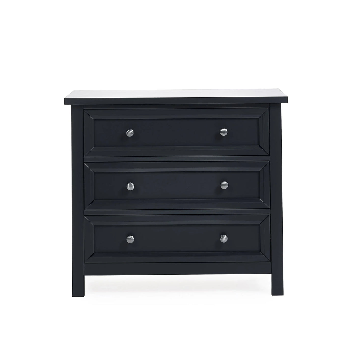 Maine 3 Drawer Wide Chest - Black - MAI152