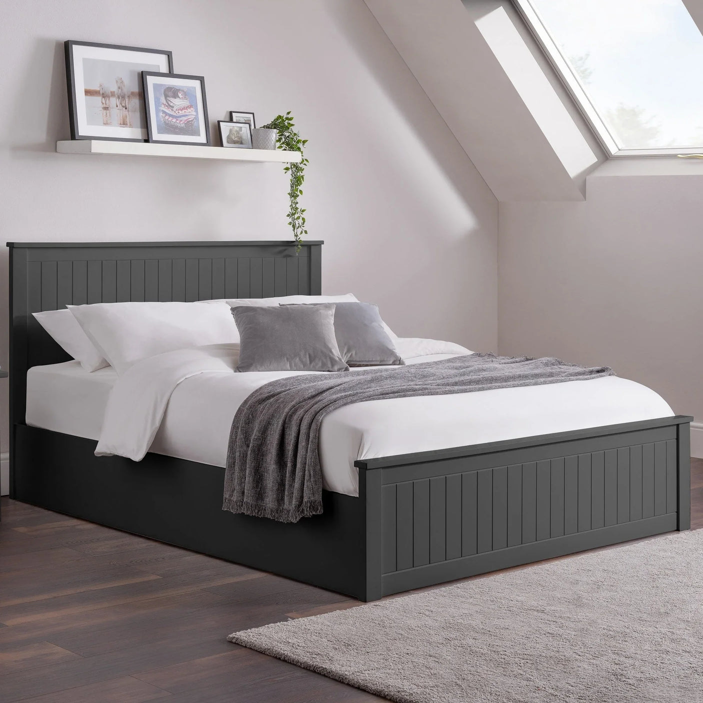 Maine Ottoman Bed - Grey / Double - MAI017