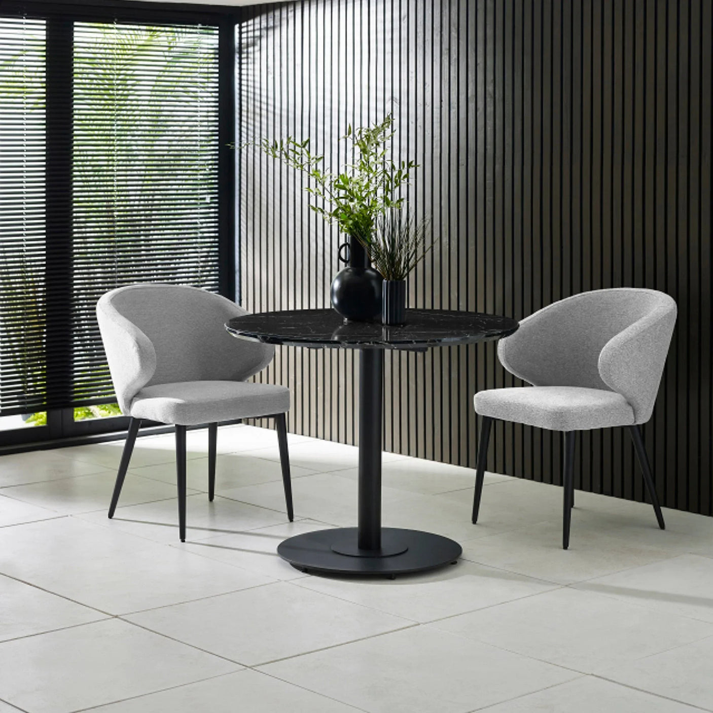 Marcus Dining Chair (Set of 2) - Dark Grey - MAR105