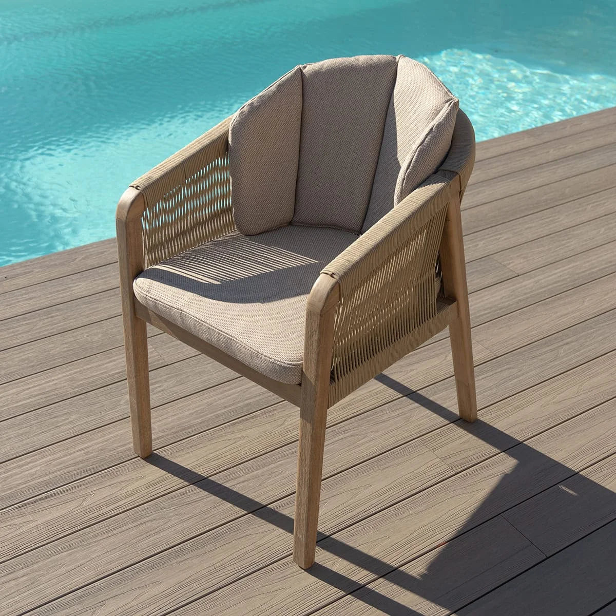 Martinique 8 Seat Rectangular Dining Set With Concrete Top - 230cm