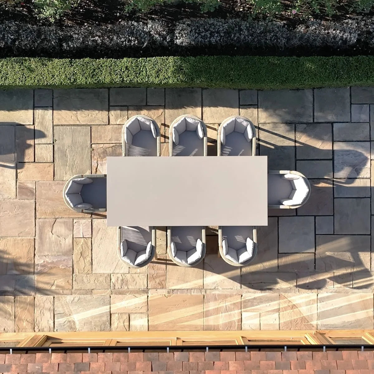 Martinique 8 Seat Rectangular Dining Set With Concrete Top - 230cm