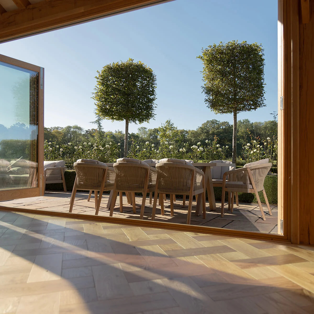 Martinique 8 Seat Rectangular Dining Set With Concrete Top - 230cm