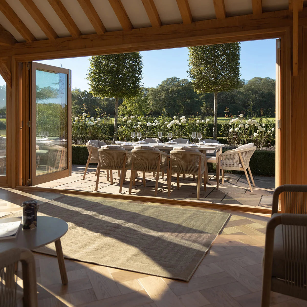 Martinique 8 Seat Rectangular Dining Set With Concrete Top - 230cm