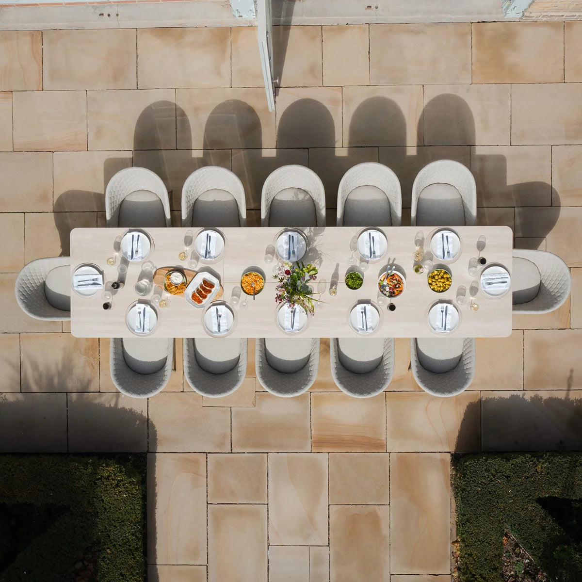 Ambition Maxim 12 Seat Extending Dining Set. 340cm/400cm