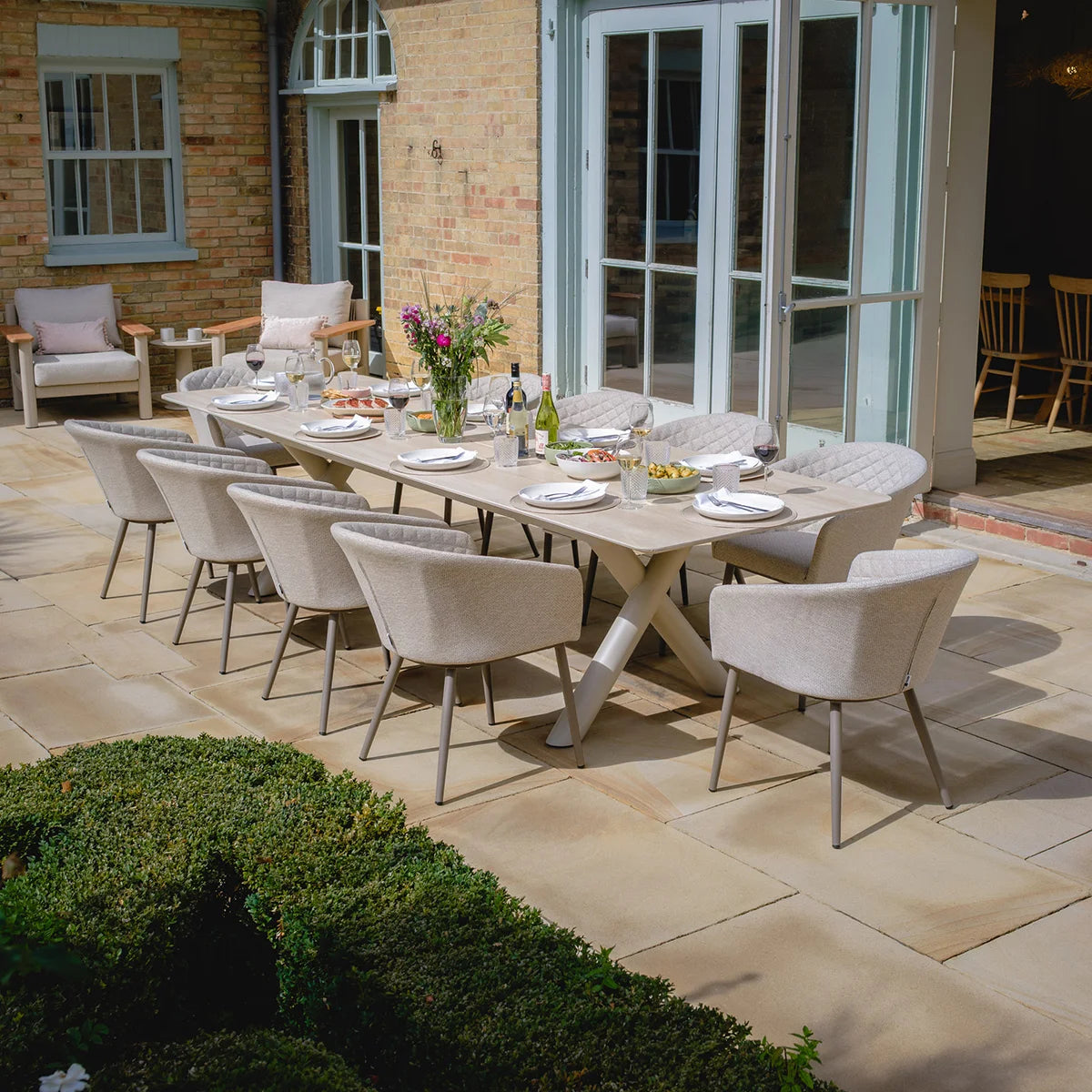 Ambition Maxim 12 Seat Extending Dining Set. 340cm/400cm