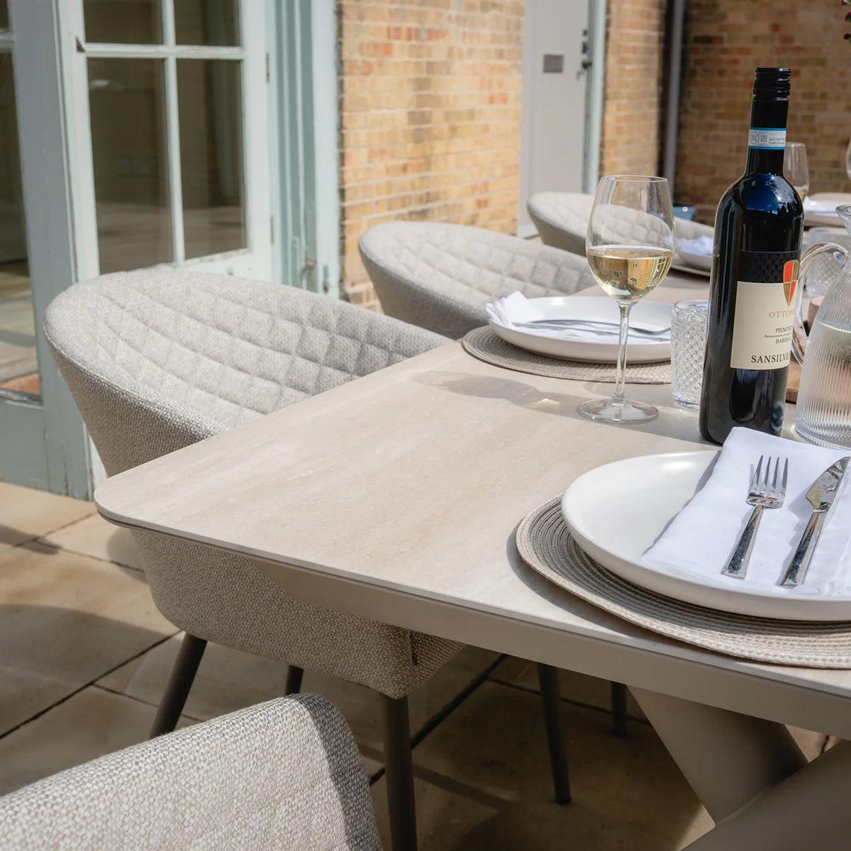 Ambition Maxim 12 Seat Extending Dining Set. 340cm/400cm