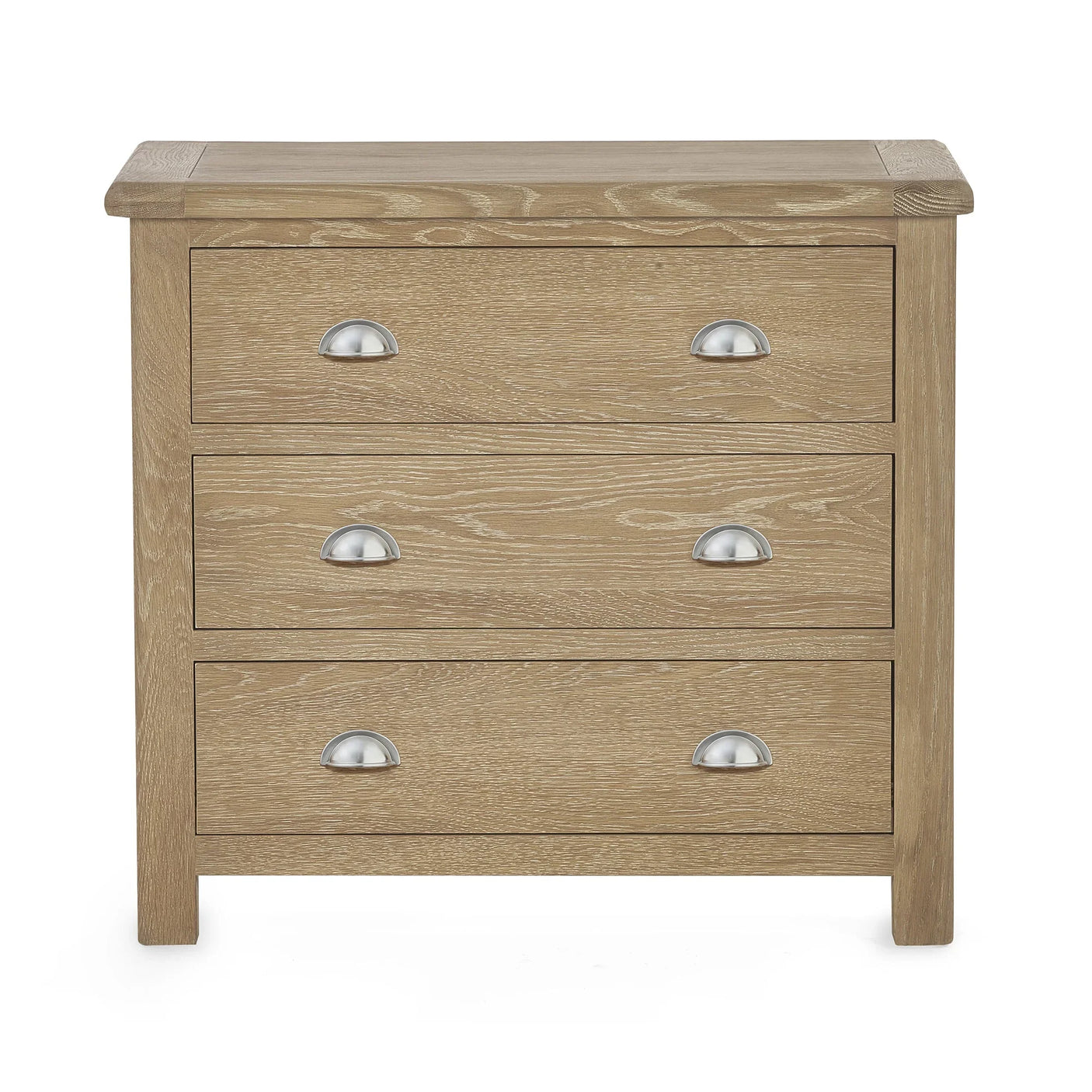 Memphis Limed Oak 3 Drawer Chest - Light Brown - MEM004