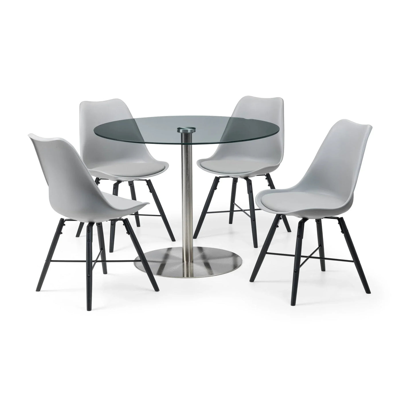 Milan Round Pedestal Table - Silver - MIL001