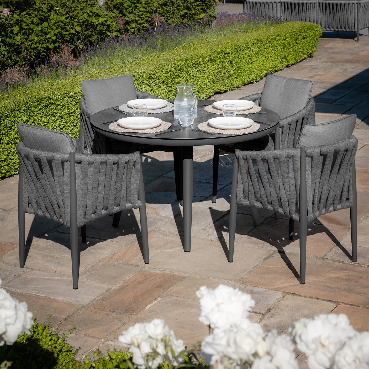 Milan 4 Seat Round Dining Set