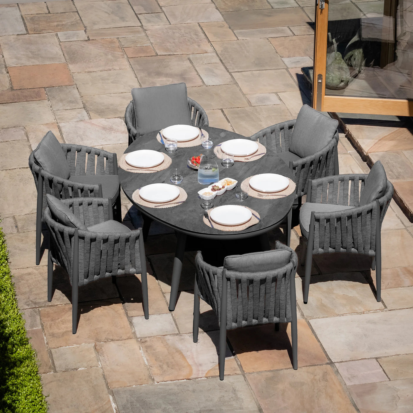 Milan 6 Seat Oval Dining Set