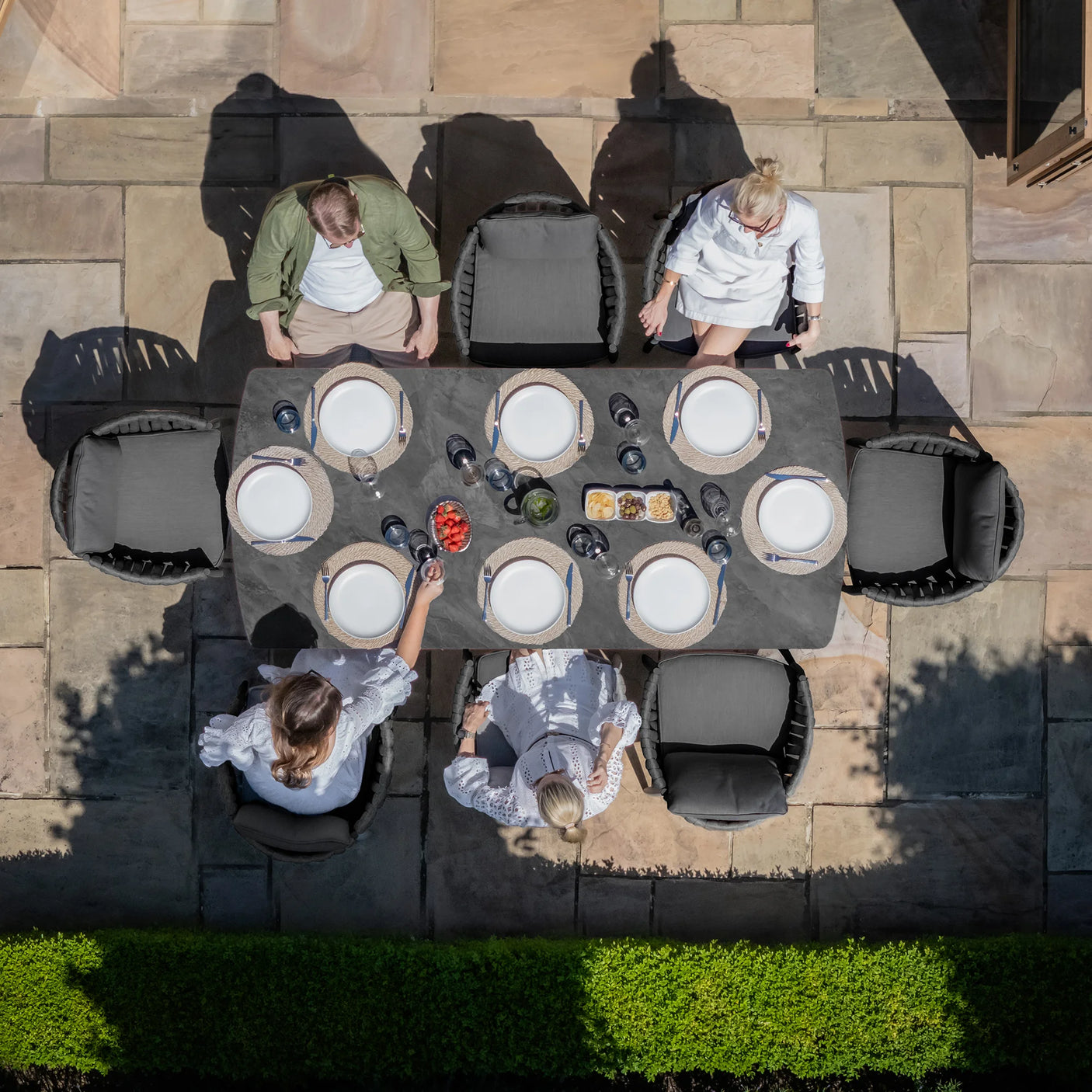 Milan 8 seat rectangular dining set